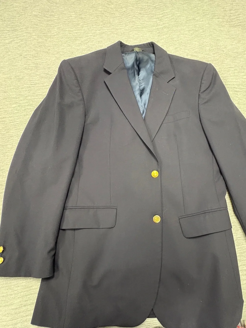 Men's Classic Navy Blazer with Gold Buttons